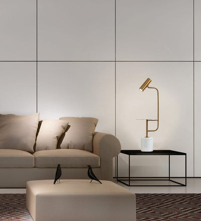 ASTONISHING TUBULAR ANTIQUE BRASS TABLE LAMP