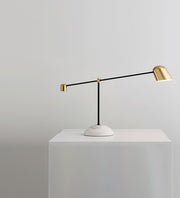 STUNNING WAND SHAPED ANTIQUE BLACK TABLE LAMP