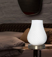 ORBICULAR WHITE TABLE LAMP