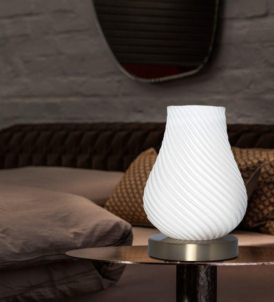 ORBICULAR WHITE TABLE LAMP