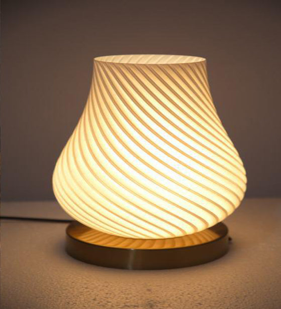 ORBICULAR WHITE TABLE LAMP
