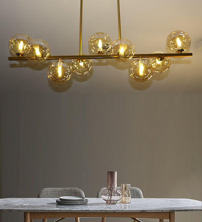 GOLDEN FINISH GLASS CHANDELIER