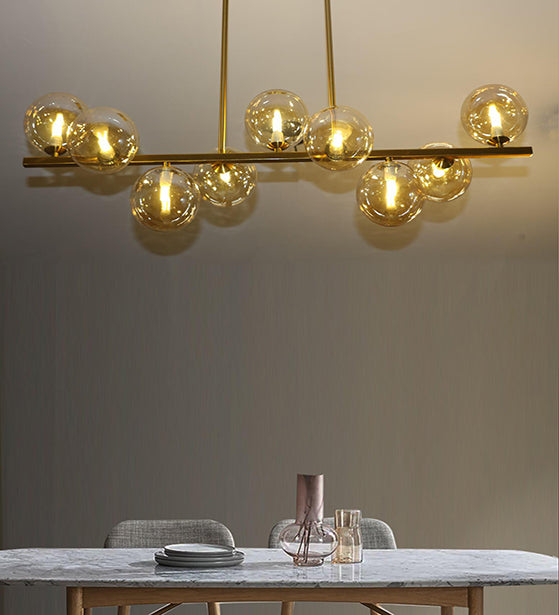 GOLDEN FINISH GLASS CHANDELIER