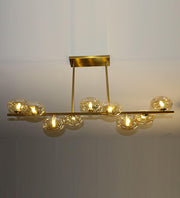 GOLDEN FINISH GLASS CHANDELIER
