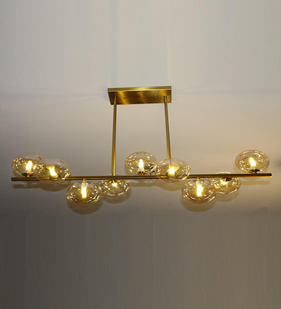 GOLDEN FINISH GLASS CHANDELIER