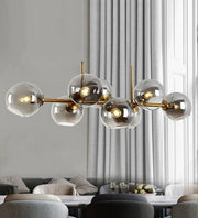CONCRETENESS CHECK SILVER GLASS BRASS CHANDELIER