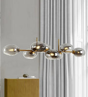 CONCRETENESS CHECK SILVER GLASS BRASS CHANDELIER