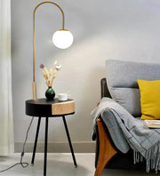 SPORADIC ANTIQUE BRASS PLUS BLACK FLOOR LAMP