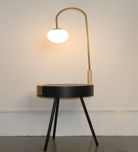 SPORADIC ANTIQUE BRASS PLUS BLACK FLOOR LAMP