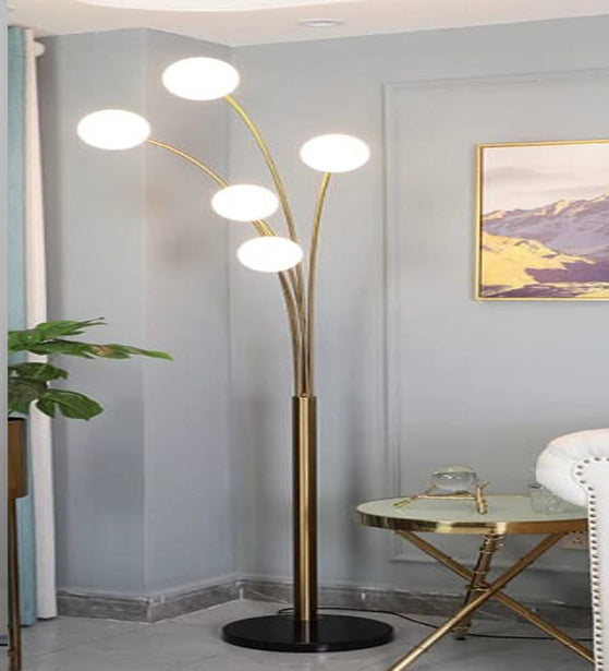 ORBICULAR ANTIQUE BRASS FLOOR LAMP