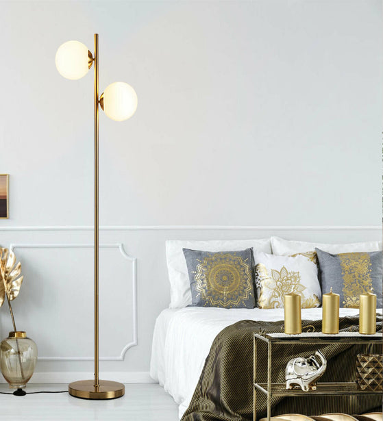 SPRUCE ANTIQUE BRASS FLOOR LAMP