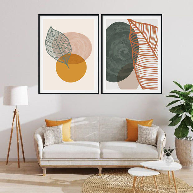 UNIQUE LEAVES BOTANICAL PICTURE FRAMES WITH GLASS- SET OF 2 (1) By Nicolay Albrecht