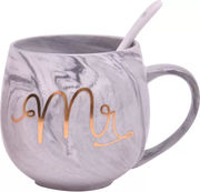 ENCHANTING MR. & MRS. CERAMIC COFFEE MUGS GIFT SET