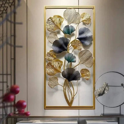 RAVISHING GOLDEN RECTANGULAR METAL WALL DECOR